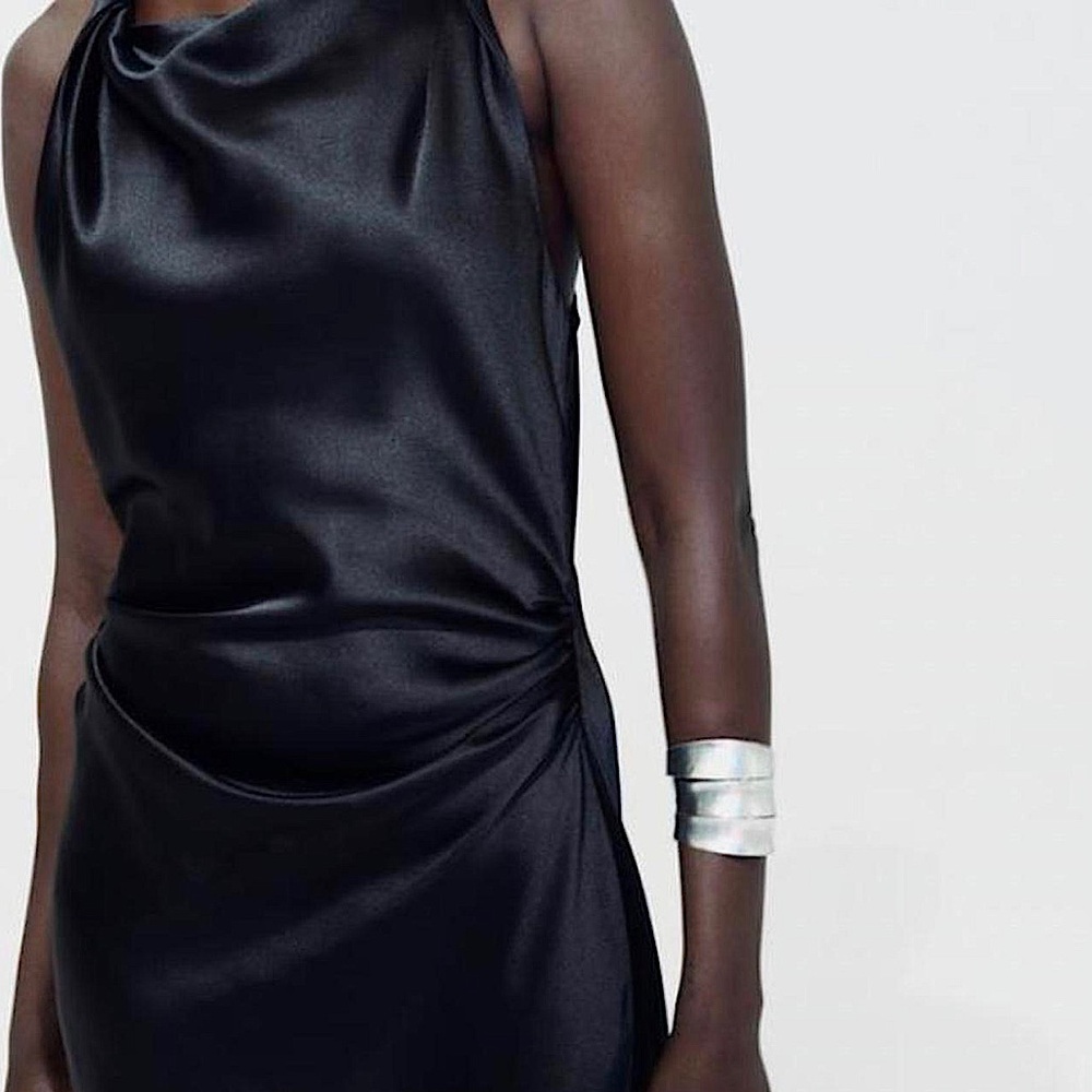 NWOT Zara Satin Effect Dress - Picture 9 of 10